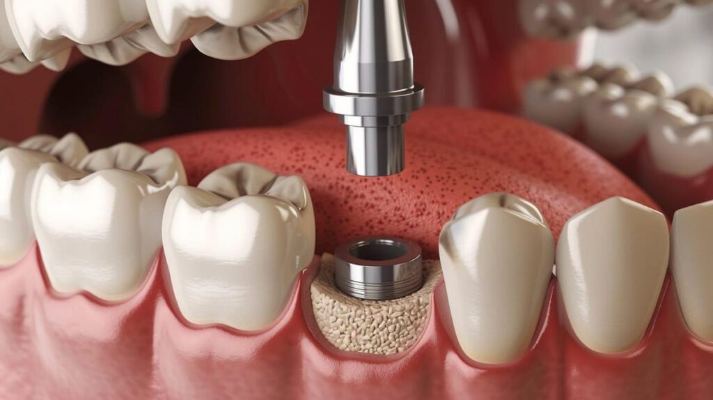 Imagine cu al treilea implant dentar.